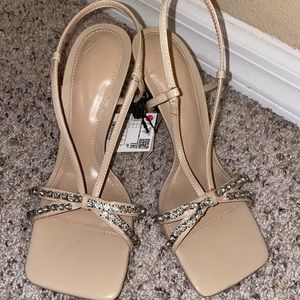 ZARA RHINESTONE HIGH HEEL SANDALS